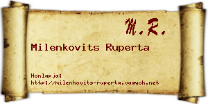 Milenkovits Ruperta névjegykártya